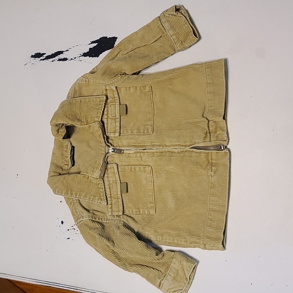 Cherokee Corduroy Jacket Golden Tan Zip Up Hook&Loop Pockets/Cuffs Boys Sz 12mo